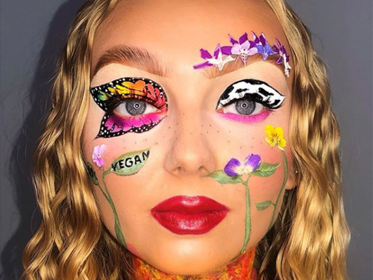 The 'Let Your Beauty Glow' competition winning entry by Media Make-up student Phoebe Longworth.