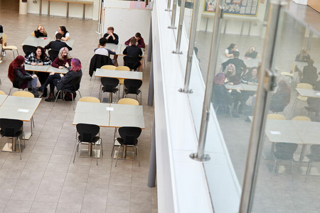 Students enjoying their lunch break at the Retford Post-16 Centre