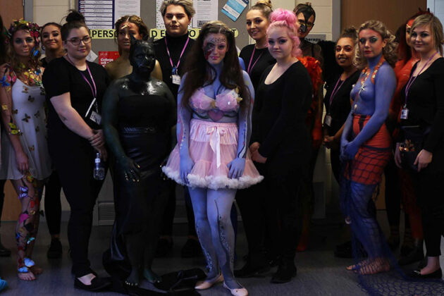 North Notts College students with their fantasy creatures