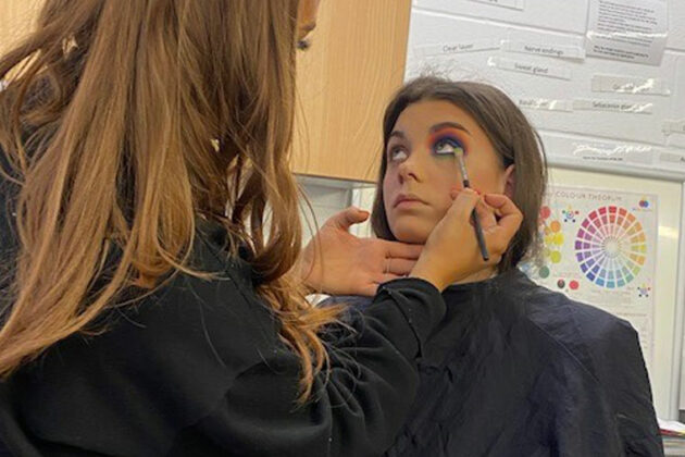 Social media influencer and YouTuber, Rebecca Capel delivering a make-up masterclass.