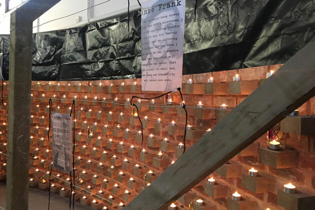 The 'Wall of Light' project created by Construction students