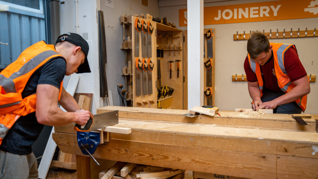 Joinery students at North Notts College