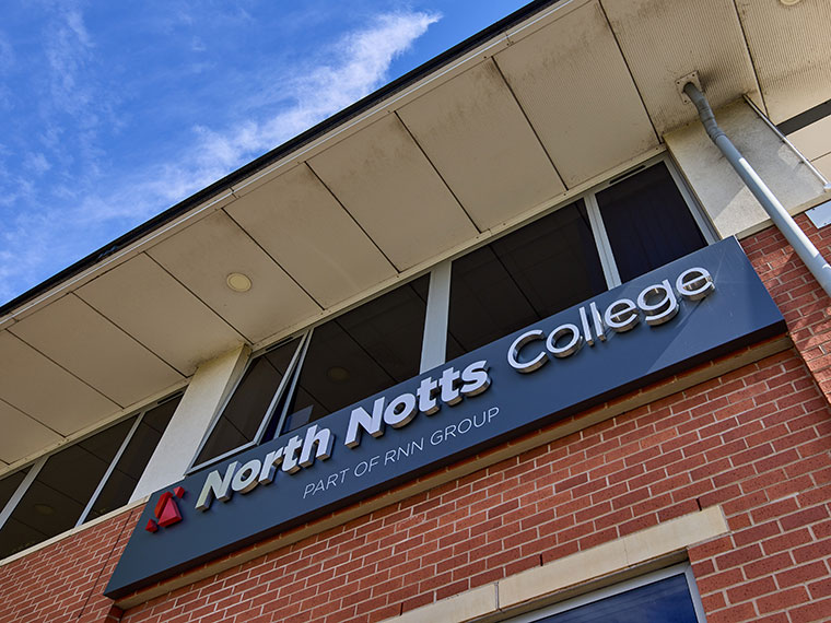 North Notts College building signage
