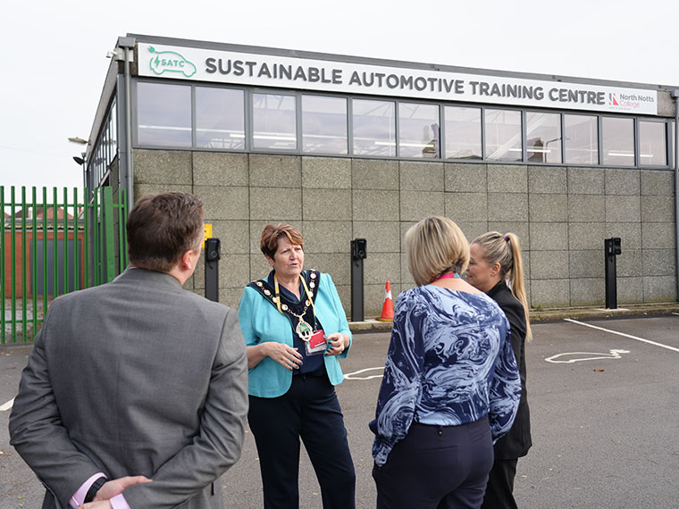 Cllr Deborah Merryweather, Chair of Bassetlaw District Council at the opening of the Sustainable Automotive Training Centre