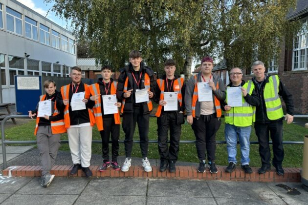 T Level students being awarded CITB certification.